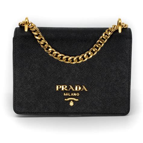 prada black bag gold chain|prada outlet shoulder bags.